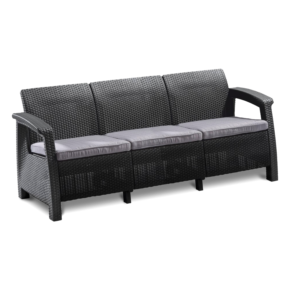 sofa corfu love seat max - kolor - antracyt szary